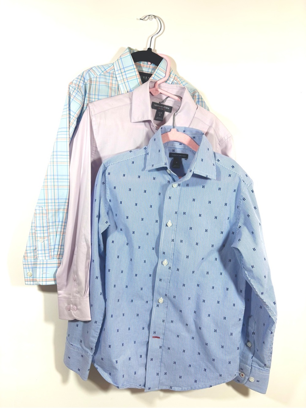 Boys Dress Shirt Bundle - Lot of 3 - Tommy Hilfiger, Van Heusen, Polo size 8